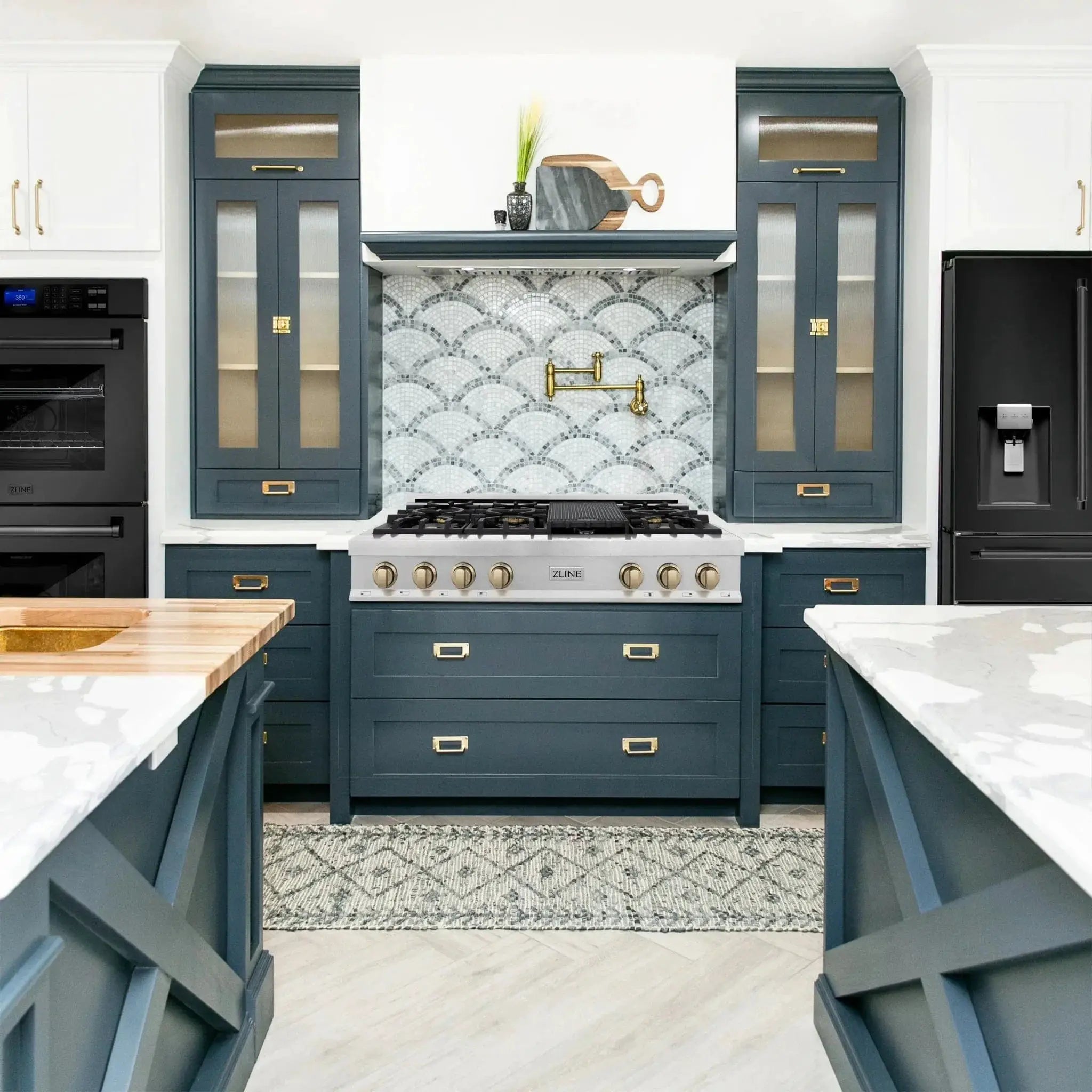 ZLINE 48" Autograph Edition, Rangetop, DuraSnow, RTSZ-48-CB by Farmhouse Kitchen and Bath