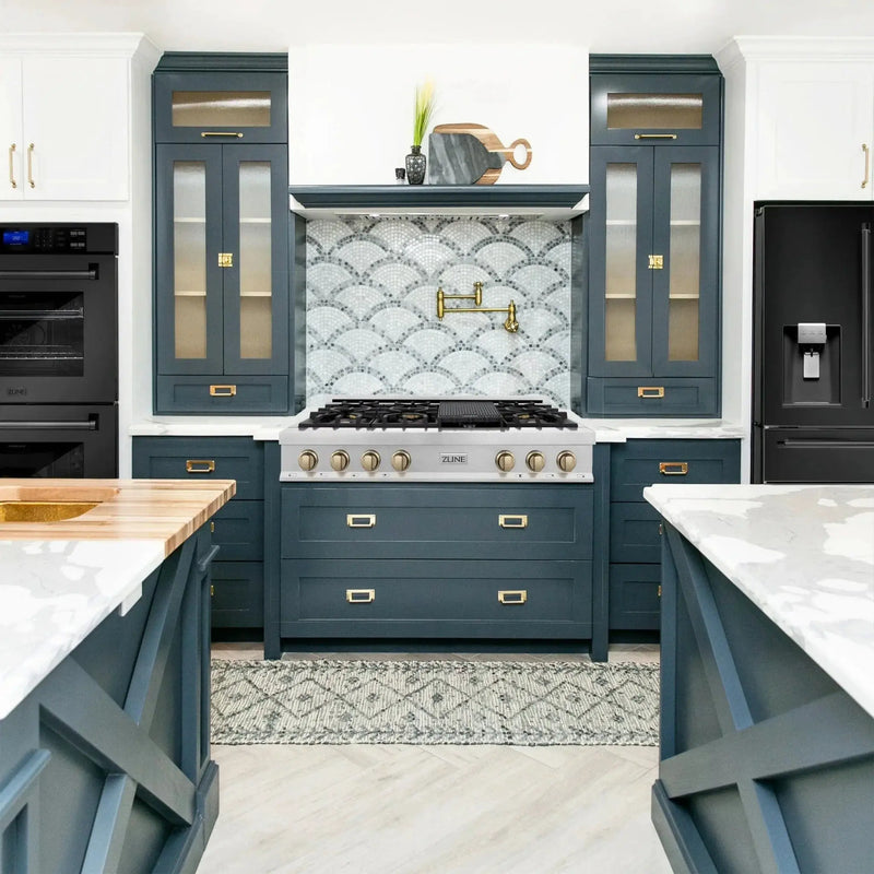 ZLINE 48" Autograph Edition, Rangetop, DuraSnow, RTSZ-48-CB by Farmhouse Kitchen and Bath