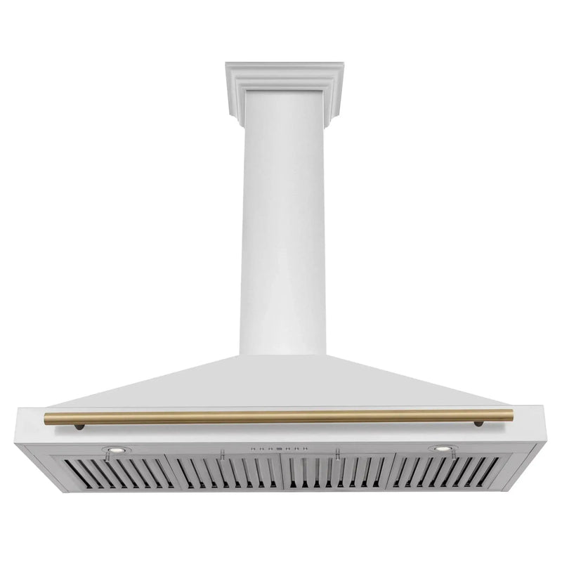 ZLINE 48" Autograph Edition Stainless Steel Range Hood with Stainless Steel Shell and Champagne Bronze Accents KB4STZ-48-CB by Farmhouse Kitchen and Bath