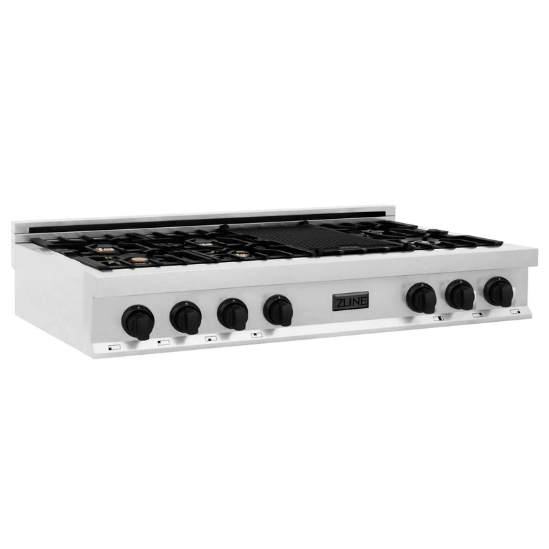 ZLINE 48" Autograph Porcelain Rangetop, Stainless, Gold, RTZ-48-MB by Farmhouse Kitchen and Bath