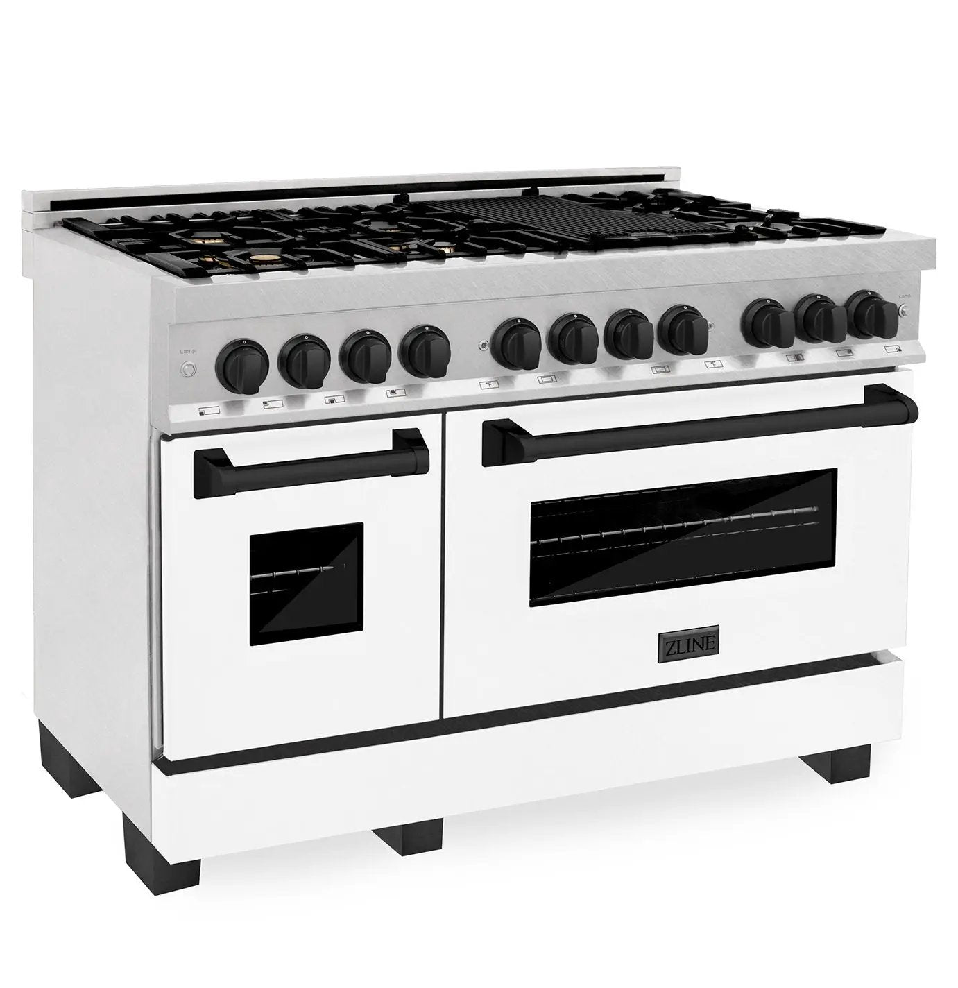 ZLINE 48" Autograph, Range, Dual Fuel, White door, RASZ-WM-48-MB by Farmhouse Kitchen and Bath
