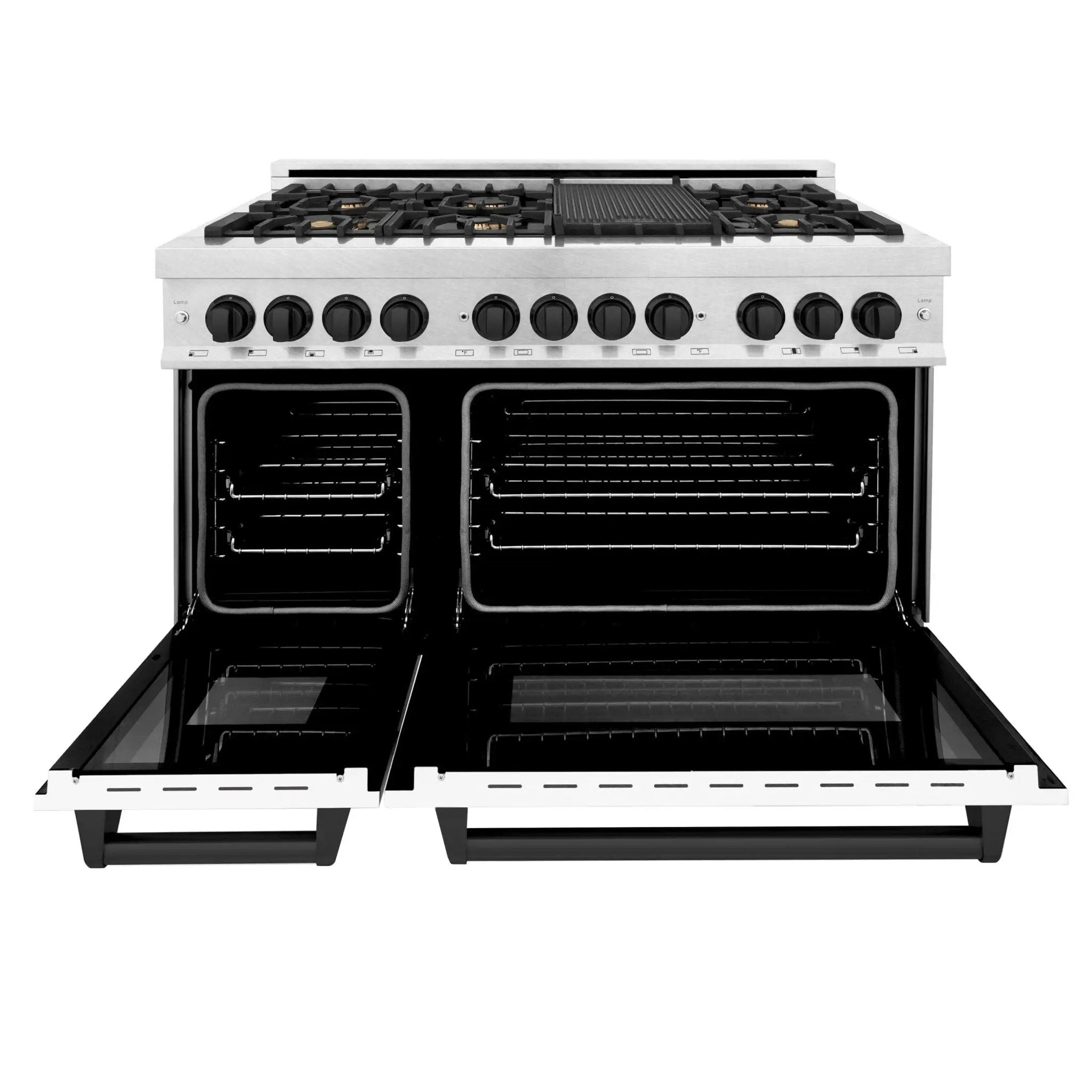 ZLINE 48" Autograph, Range, Dual Fuel, White door, RASZ-WM-48-MB by Farmhouse Kitchen and Bath