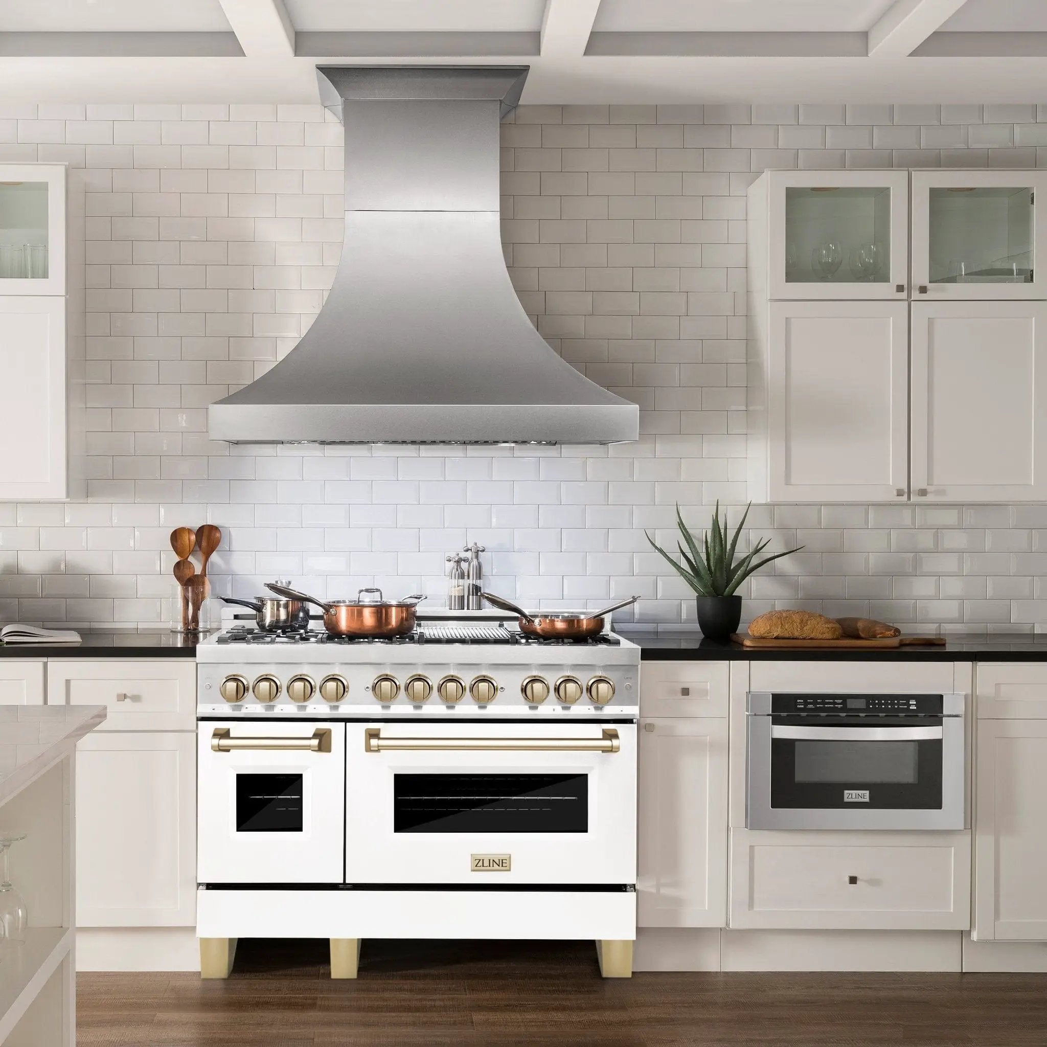 ZLINE 48" Autograph, Range, Dual Fuel, White Matte Door RAZ-WM-48-G by Farmhouse Kitchen and Bath