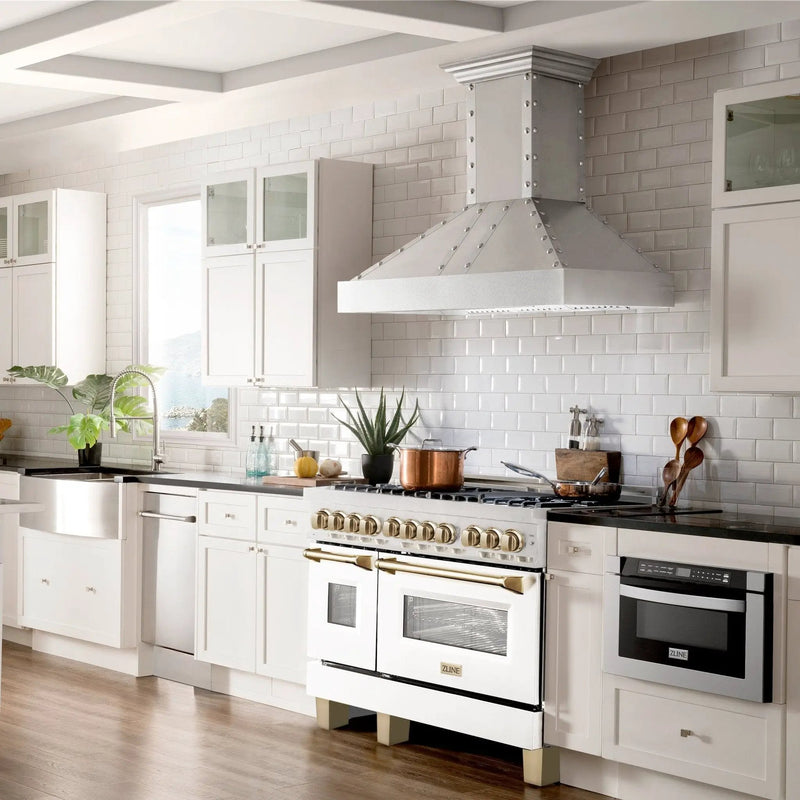 ZLINE 48" Autograph, Range, Dual Fuel, White Matte Door RAZ-WM-48-G by Farmhouse Kitchen and Bath