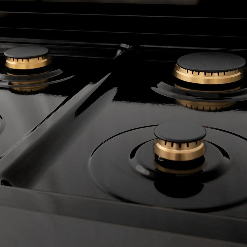 ZLINE 48" Autograph Rangetop, Black Stainless, Champagne Bronze Accents, RTBZ-48-CB by Farmhouse Kitchen and Bath