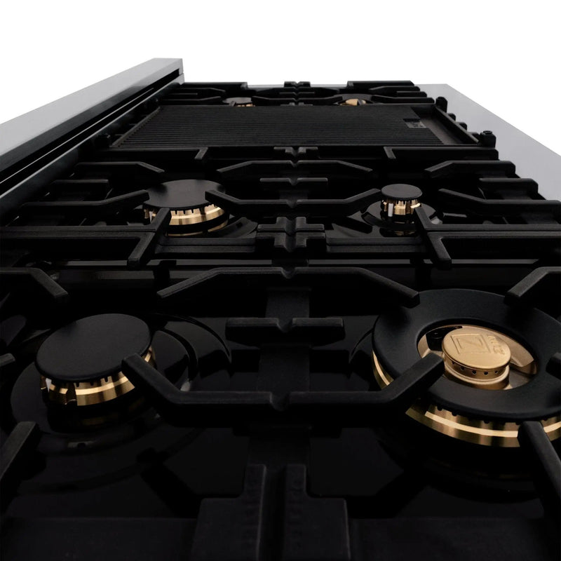 ZLINE 48" Autograph Rangetop, Stainless, Gold Accents, RTZ-48-G by Farmhouse Kitchen and Bath