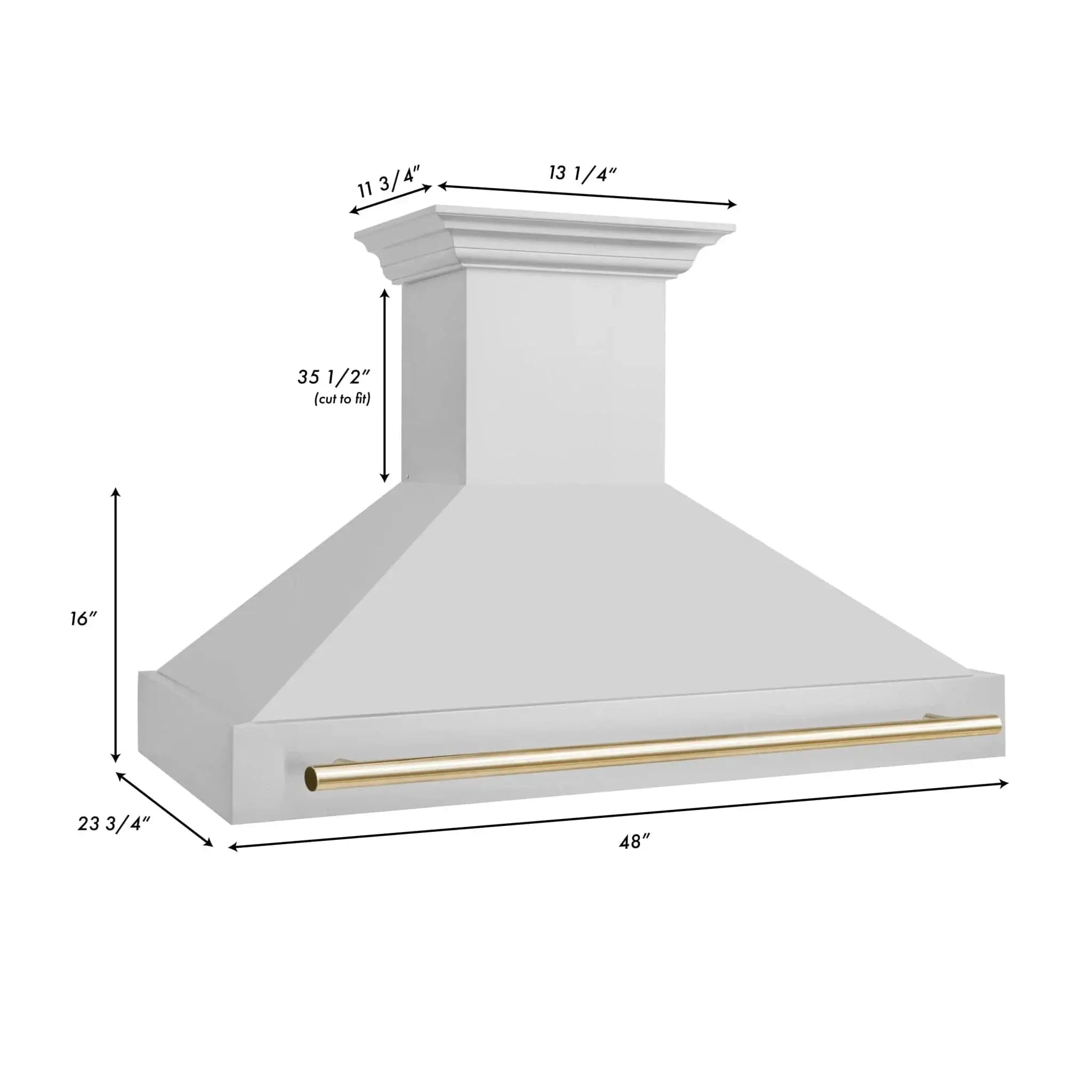 ZLINE 48" Autograph Stainless Wall Range Hood, 8654STZ-48-G by Farmhouse Kitchen and Bath