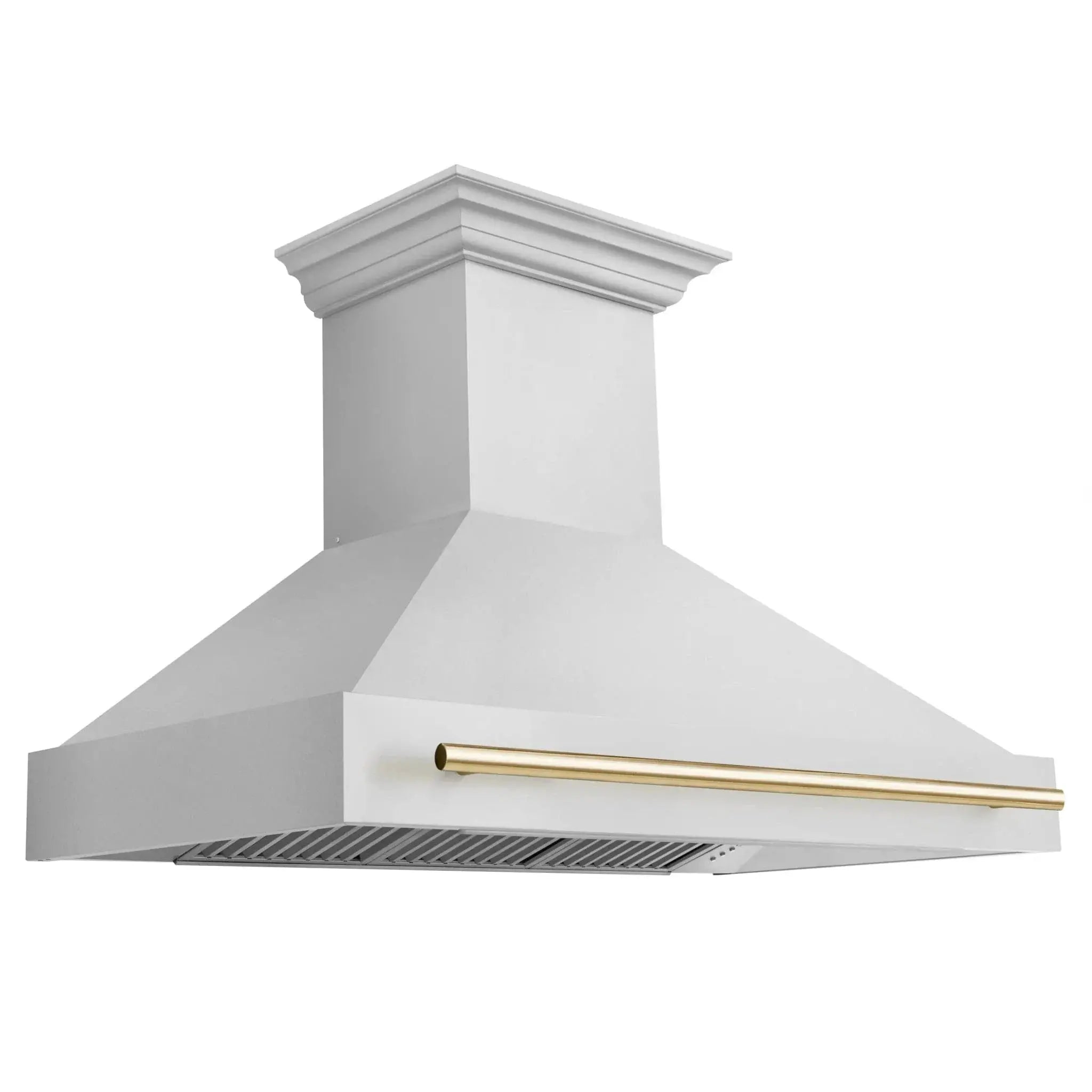 ZLINE 48" Autograph Stainless Wall Range Hood, 8654STZ-48-G by Farmhouse Kitchen and Bath