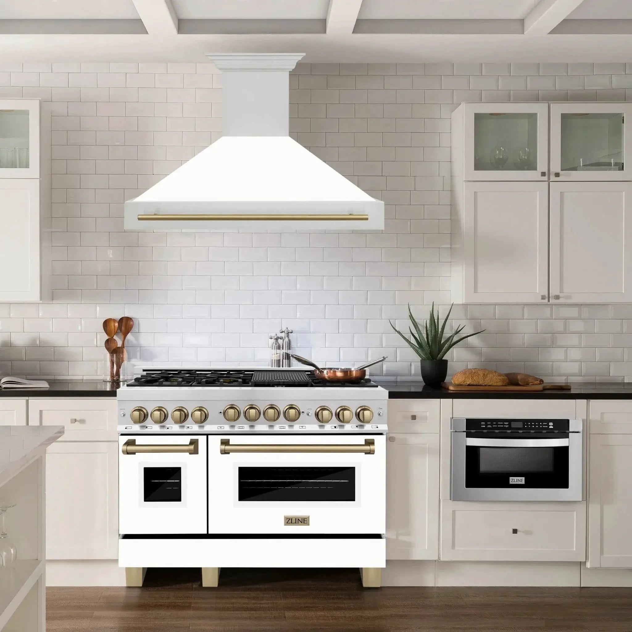 ZLINE 48" Autograph Stainless Wall Range Hood, 8654STZ-WM48-CB by Farmhouse Kitchen and Bath