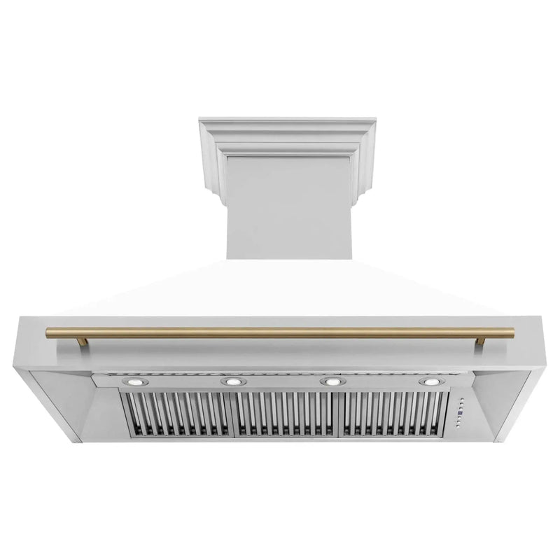 ZLINE 48" Autograph Stainless Wall Range Hood, 8654STZ-WM48-CB by Farmhouse Kitchen and Bath