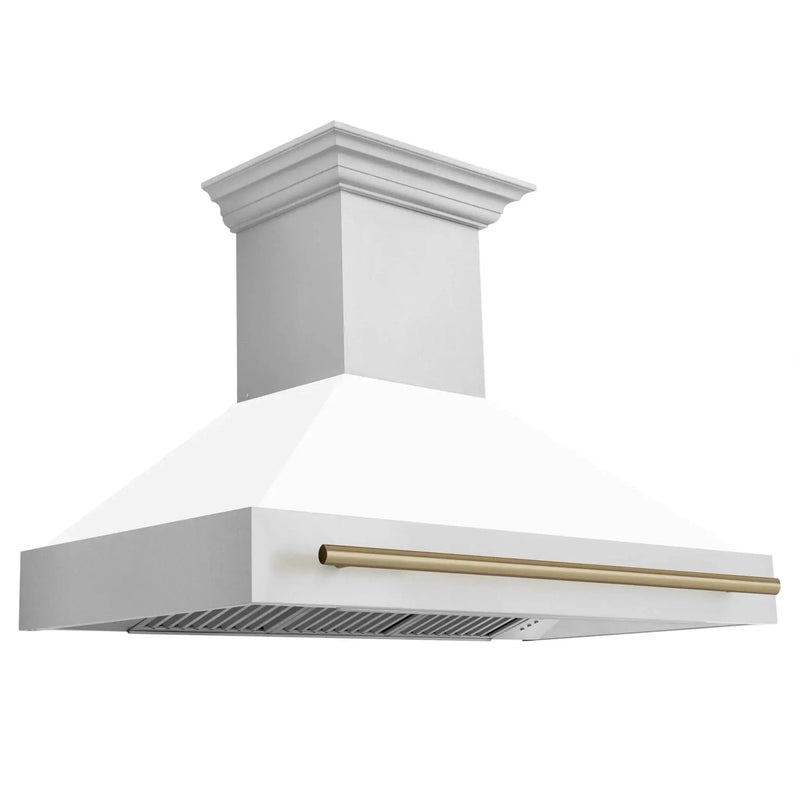 ZLINE 48" Autograph Stainless Wall Range Hood, 8654STZ-WM48-CB by Farmhouse Kitchen and Bath