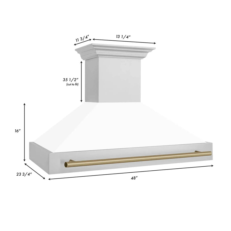 ZLINE 48" Autograph Stainless Wall Range Hood, 8654STZ-WM48-CB by Farmhouse Kitchen and Bath
