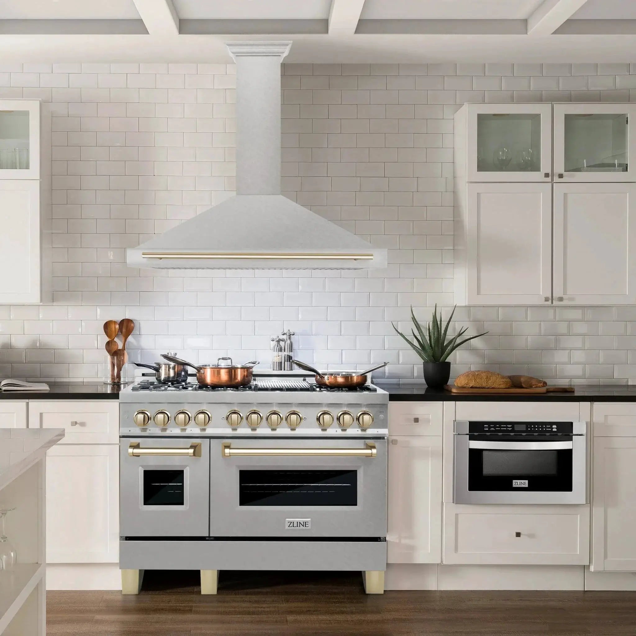 ZLINE 48" Autograph Stainless Wall Range Hood KB4SNZ-48-G by Farmhouse Kitchen and Bath