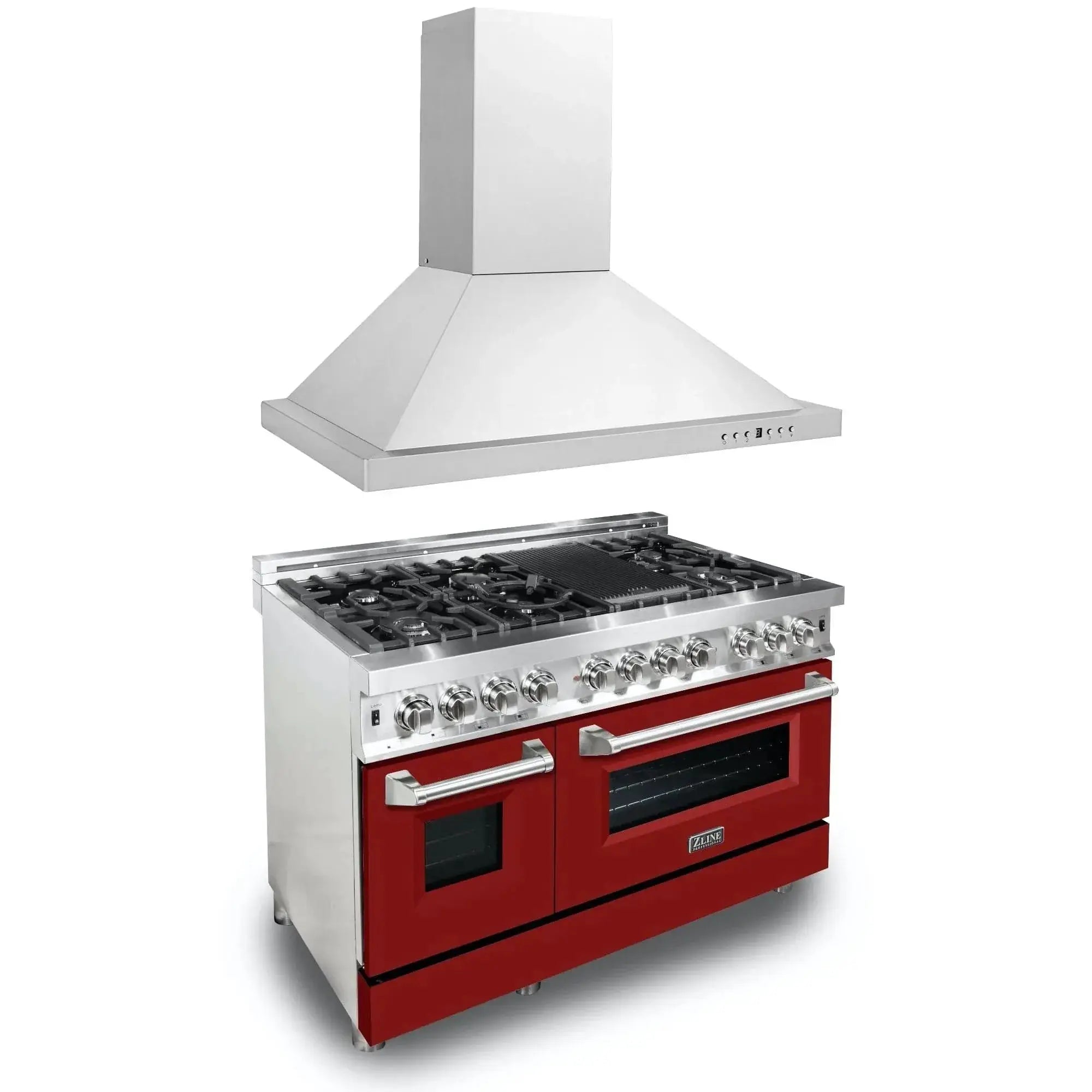 ZLINE 48" Bundle Range RA-RM-48 & Wall Range Hood KB-48, 2KP-RARMRH48 by Farmhouse Kitchen and Bath