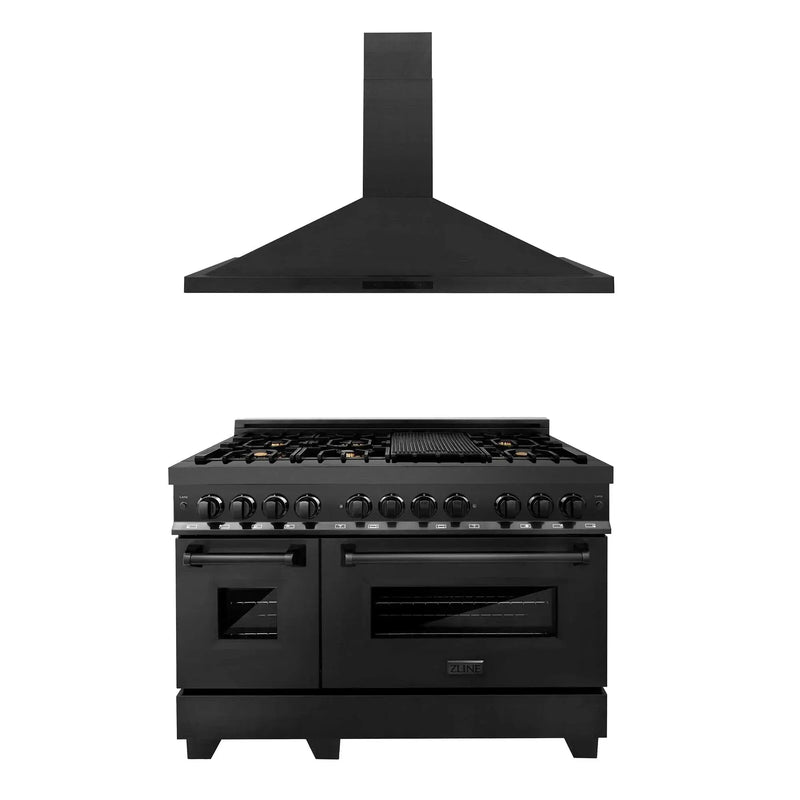ZLINE 48" Bundle Range RAB-BR-48 & Wall Range Hood BSKBN, 2KP-RABRH48 by Farmhouse Kitchen and Bath
