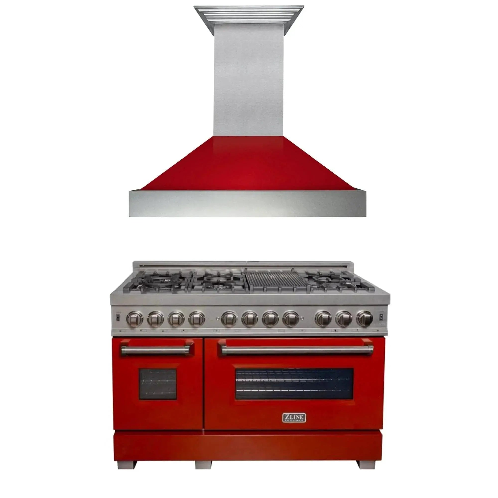 ZLINE 48" Bundle Range RAS-RG-48 & Range Hood 8654RG-48, 2KP-RASRGRH48 by Farmhouse Kitchen and Bath