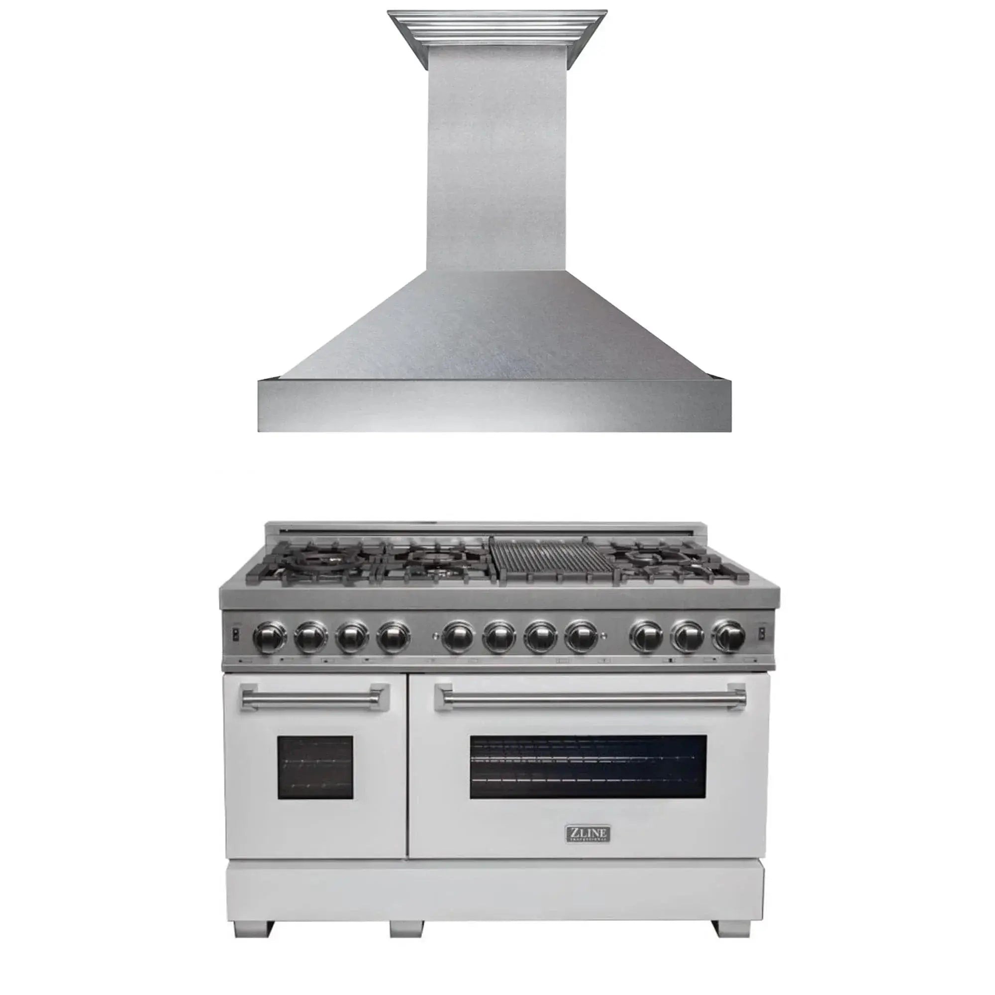 ZLINE 48" Bundle Range RAS-WM-48 & Range Hood 8654WM-48, 2KP-RASWMRH48 by Farmhouse Kitchen and Bath