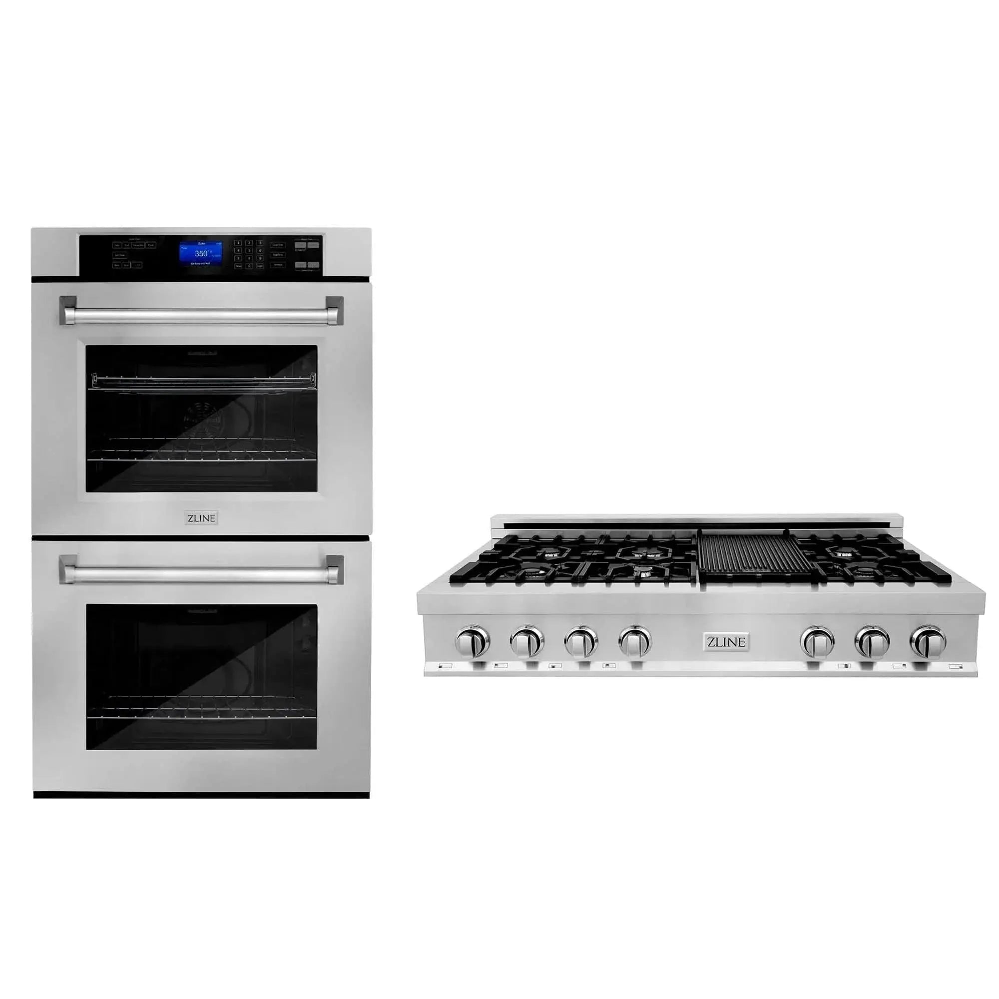 ZLINE 48" Bundle Range Top RT48 & Wall Oven AWD-30, 2KP-RTAWD48 by Farmhouse Kitchen and Bath