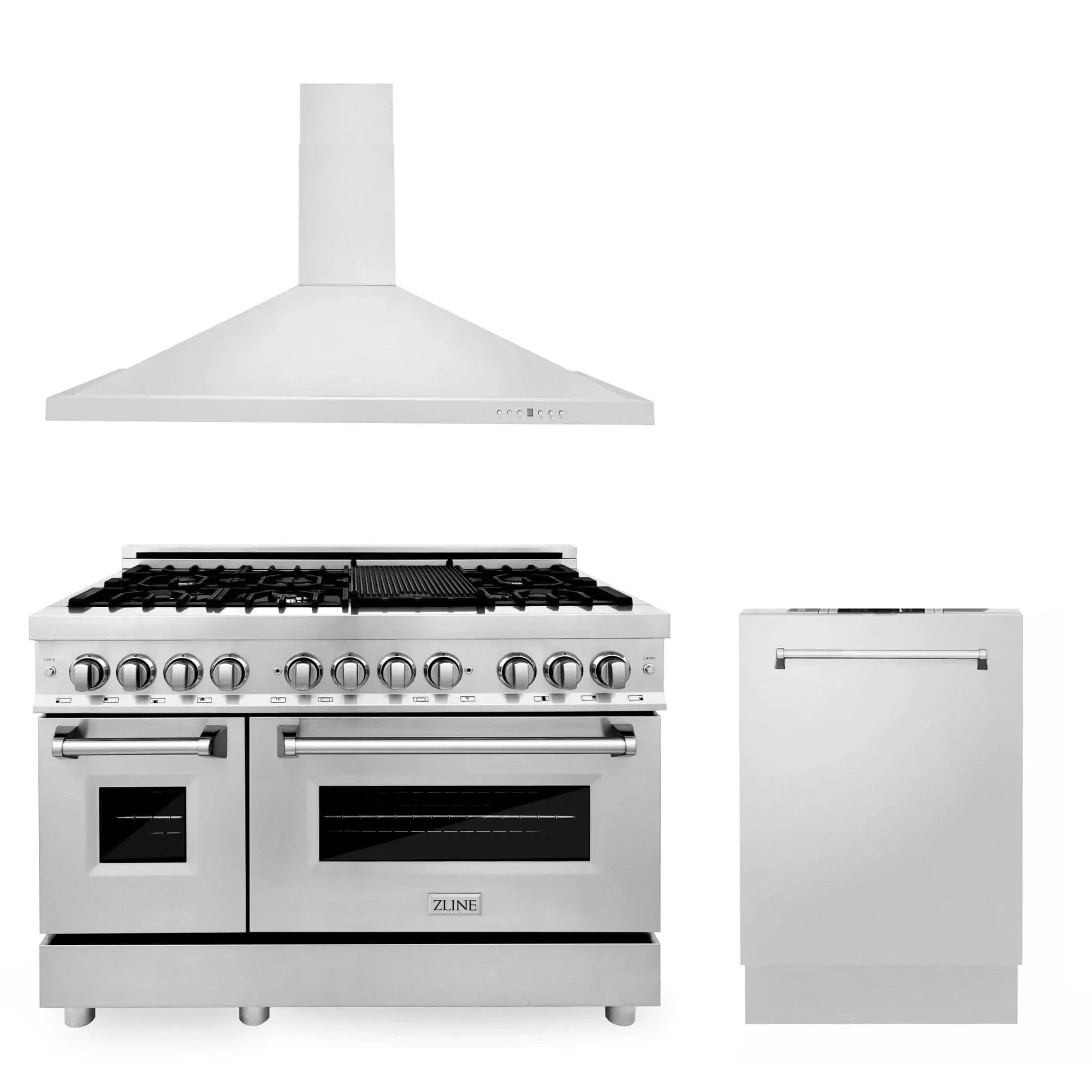 ZLINE 48" Bundled Stainless DualRange RangeHood Dishwasher 3KP-RARH48-DW by Farmhouse Kitchen and Bath