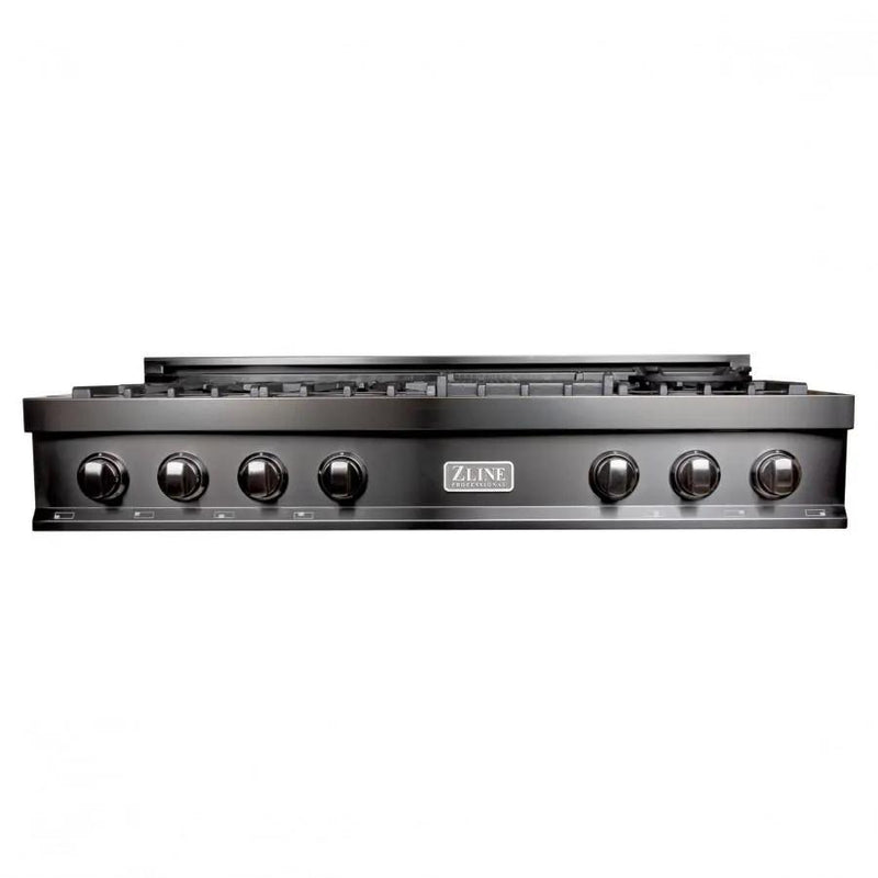 ZLINE 48" Ceramic Rangetop in Black Stainless with 7 Gas Burners, RTB-48 by Farmhouse Kitchen and Bath