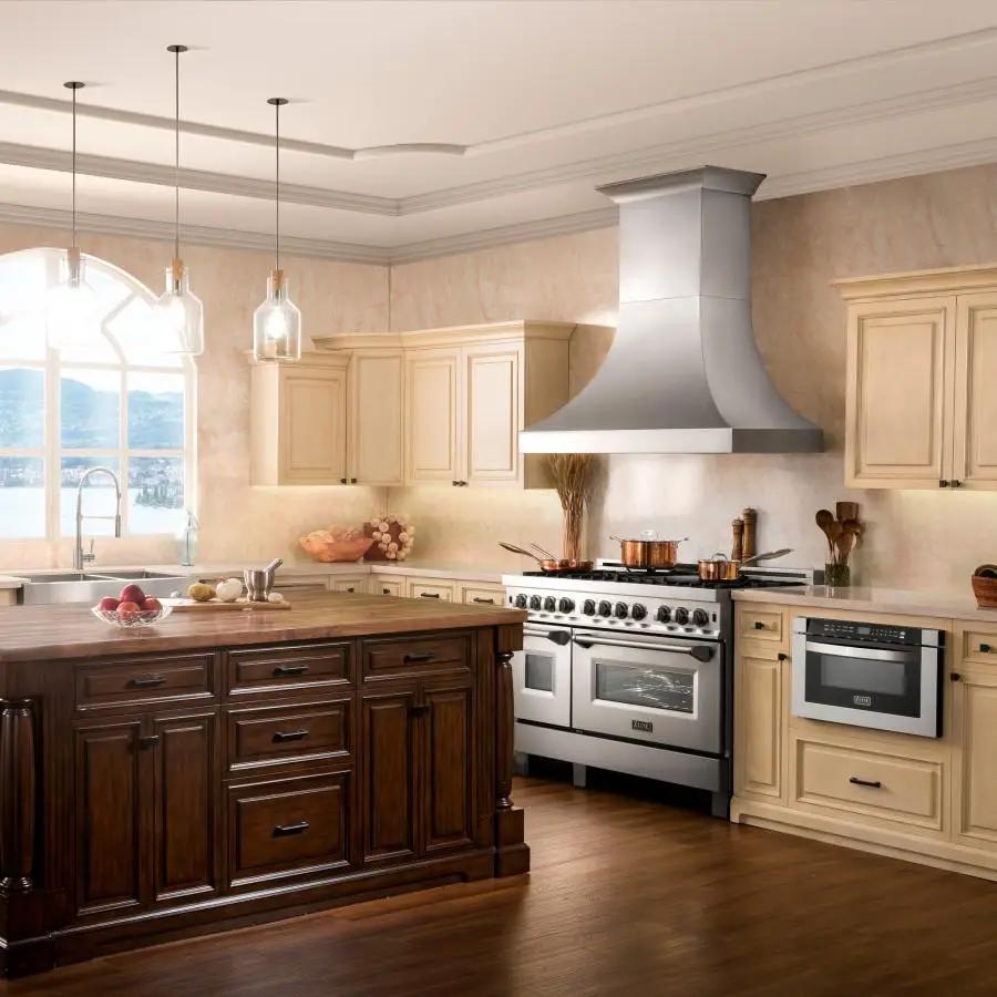 ZLINE 48" Designer Snow Stainless Finish Wall Range Hood, 8632S-48 by Farmhouse Kitchen and Bath