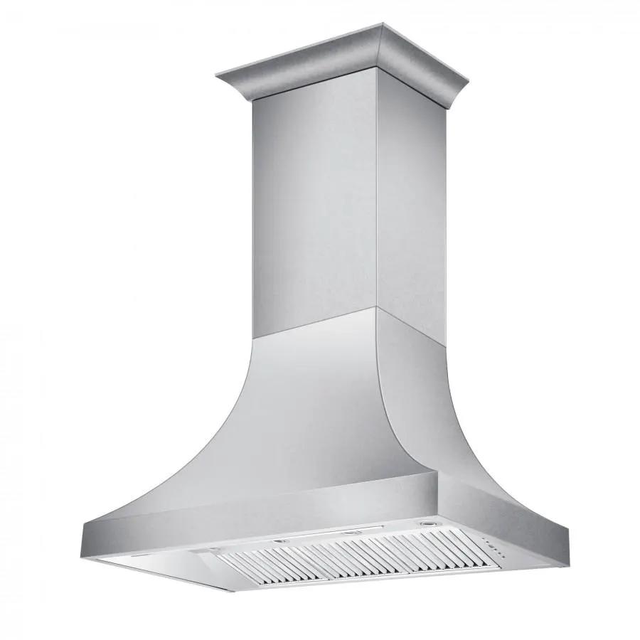 ZLINE 48" Designer Snow Stainless Finish Wall Range Hood, 8632S-48 by Farmhouse Kitchen and Bath