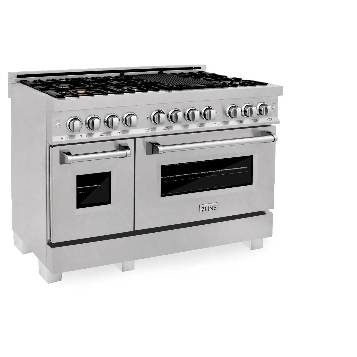 ZLINE 48" Dual Fuel Range, DuraSnow Stainless, Brass Burners, RAS-SN-BR-48 by Farmhouse Kitchen and Bath