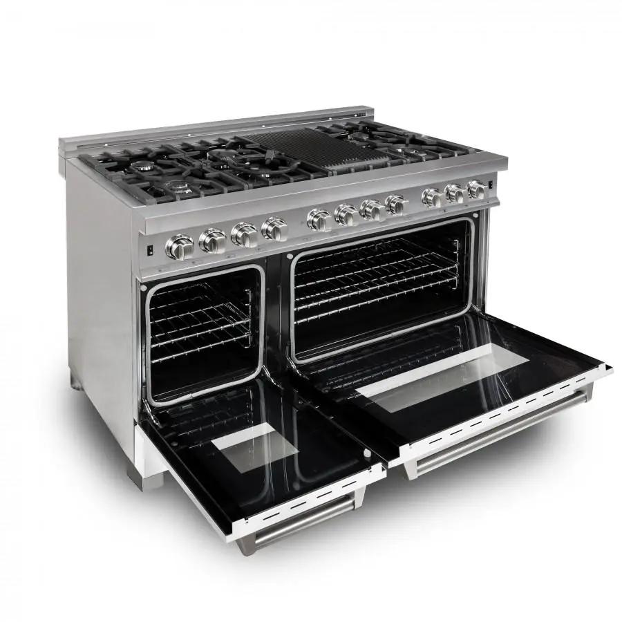 ZLINE 48" Dual Fuel Range Snow Stainless, White Matte Door, RAS-WM-48 by Farmhouse Kitchen and Bath