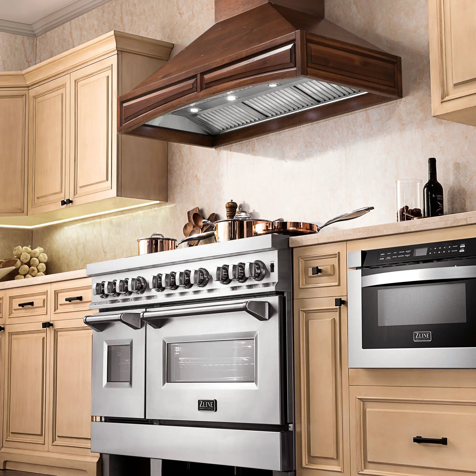 ZLINE 48" Dual Fuel Snow Stainless Range, Snow Stainless Door, RAS-SN-48 by Farmhouse Kitchen and Bath
