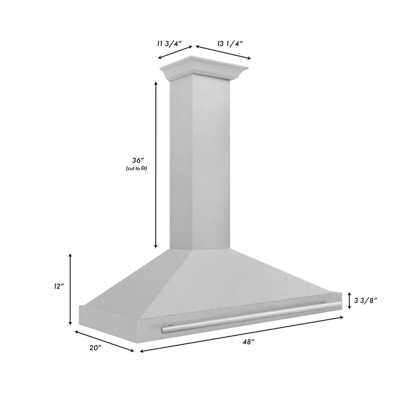 ZLINE 48" Fingerprint Resistant Stainless Steel Range Hood with Stainless Steel Handle KB4SNX-48 by Farmhouse Kitchen and Bath