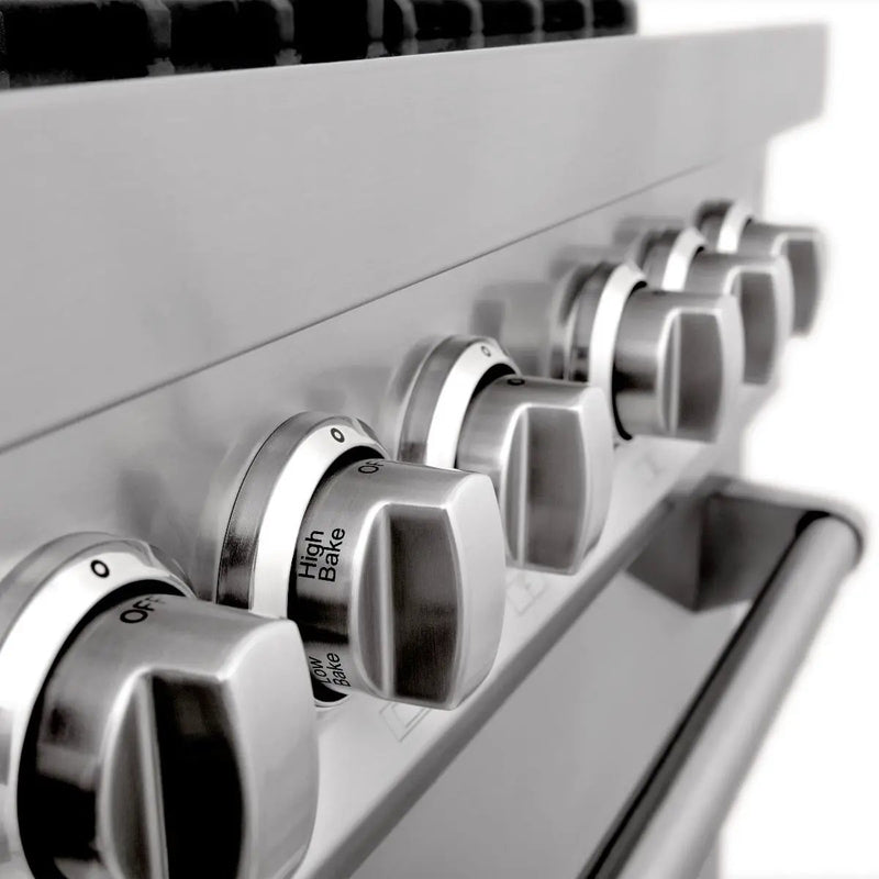 ZLINE 48" Gas Burner/Electric Oven Range Stainless, Brass Burners, RA-BR-48 by Farmhouse Kitchen and Bath