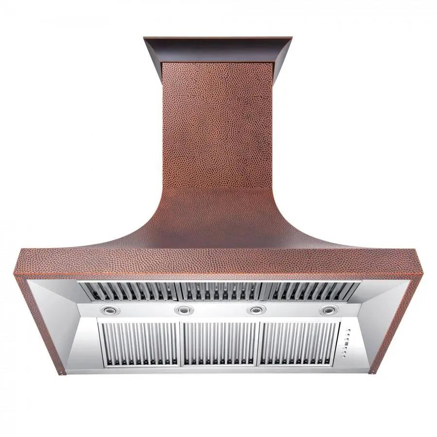 ZLINE 48" Hand-Hammered Copper Finish Wall Range Hood, 8632H-48 by Farmhouse Kitchen and Bath