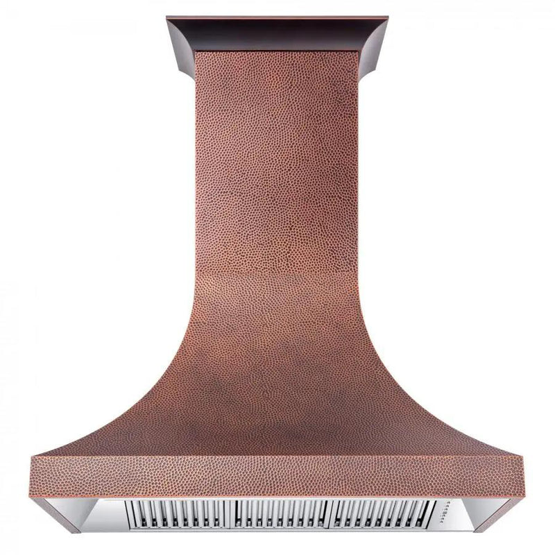 ZLINE 48" Hand-Hammered Copper Finish Wall Range Hood, 8632H-48 by Farmhouse Kitchen and Bath
