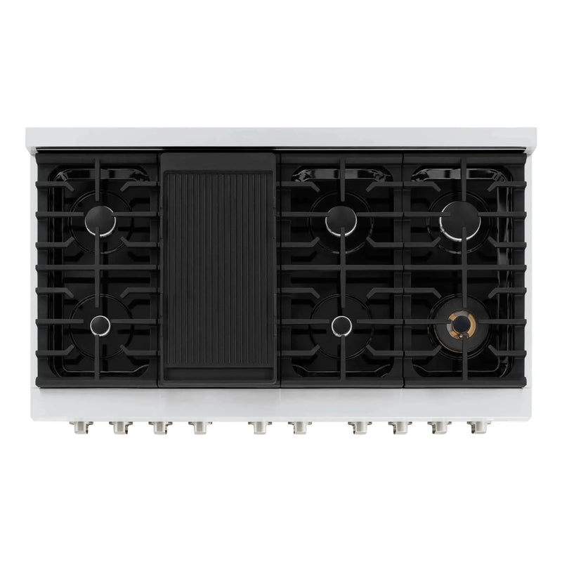 ZLINE 48 in. 8 Burner Double Oven Gas Range, Stainless Steel, SGR48 by Farmhouse Kitchen and Bath