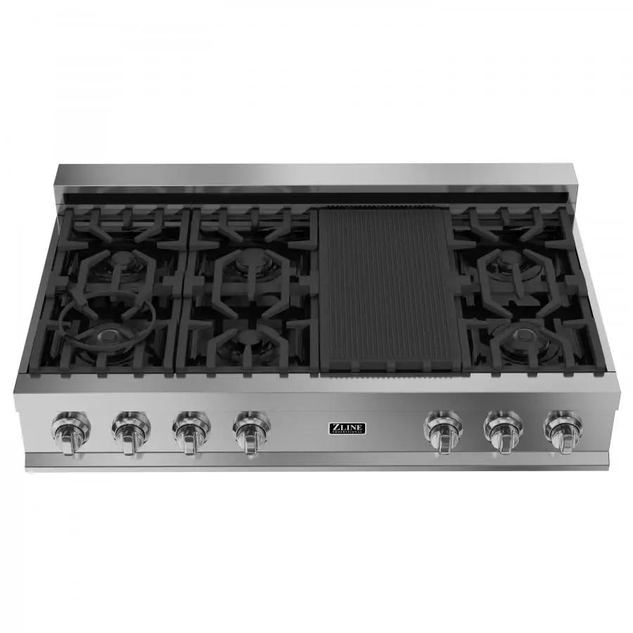 ZLINE 48 inch Rangetop with 7 Gas Burners, RT48 by Farmhouse Kitchen and Bath