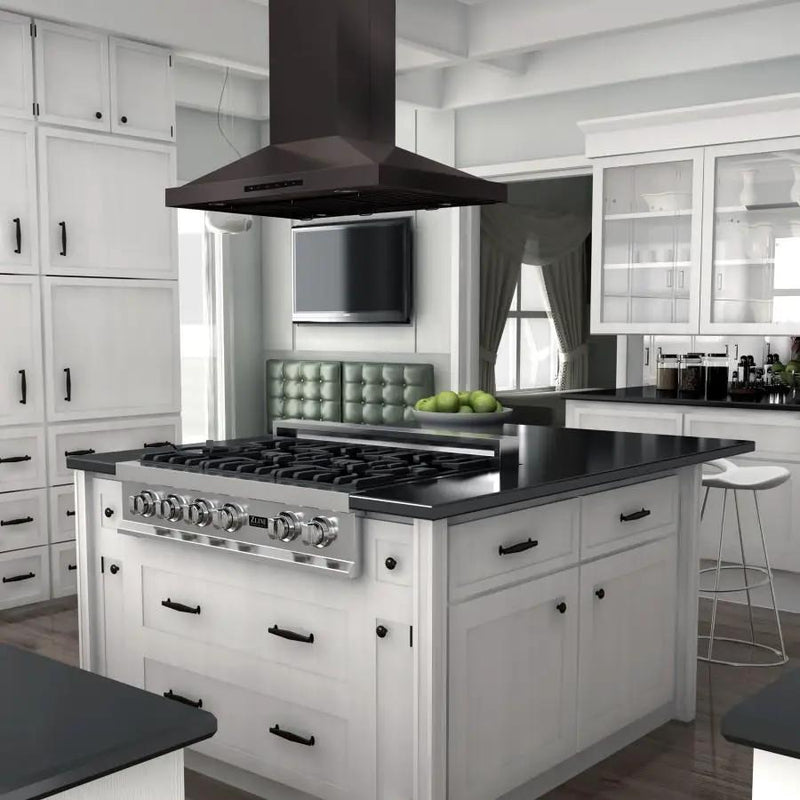 ZLINE 48" Island Range Hood in Black Stainless Steel, BSGL2iN-48 by Farmhouse Kitchen and Bath
