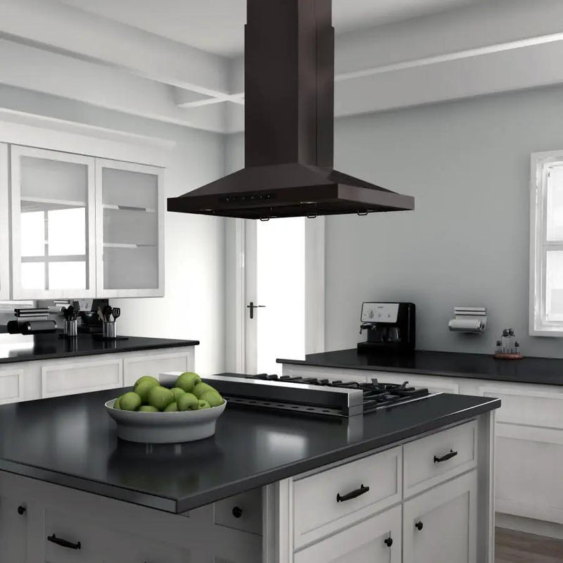 ZLINE 48" Island Range Hood in Black Stainless Steel, BSGL2iN-48 by Farmhouse Kitchen and Bath