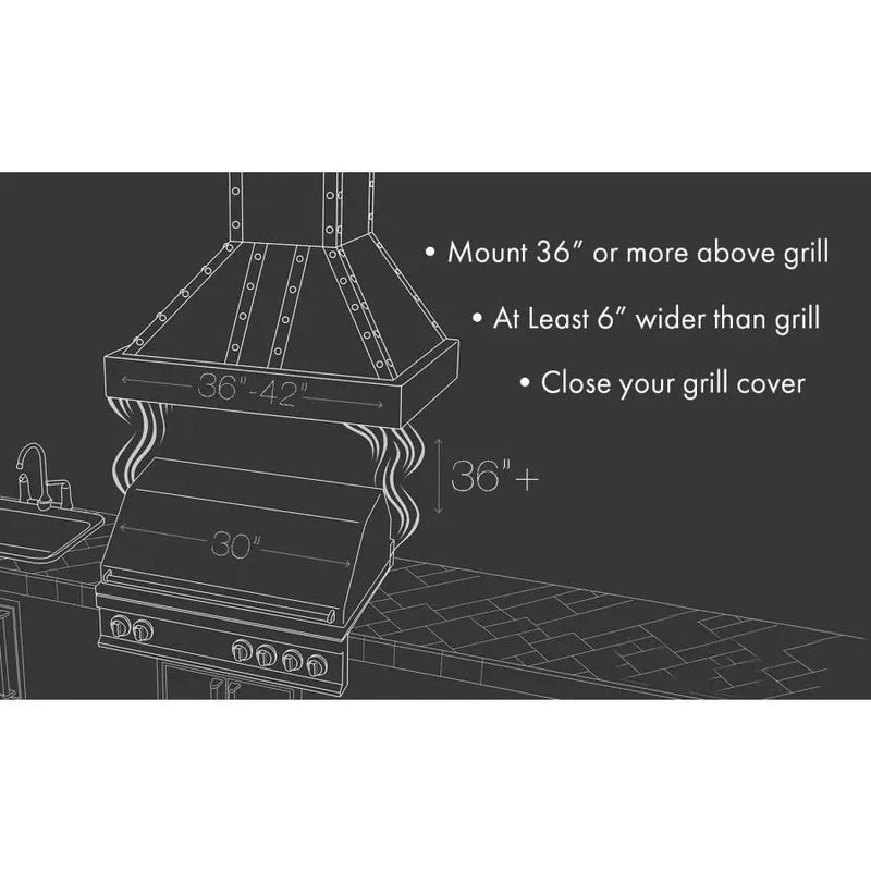 ZLINE 48" Outdoor/Indoor Stainless Steel Wall Range Hood, 667-304-48 by Farmhouse Kitchen and Bath