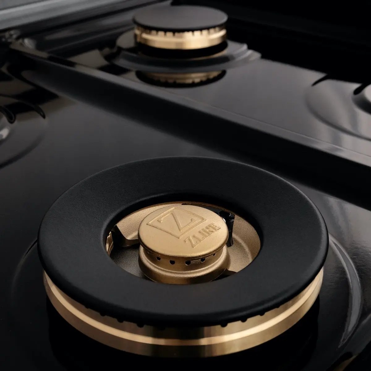 ZLINE 48" Porcelain Rangetop, DuraSnow®, 7 Brass Burners, RTS-BR-48 by Farmhouse Kitchen and Bath