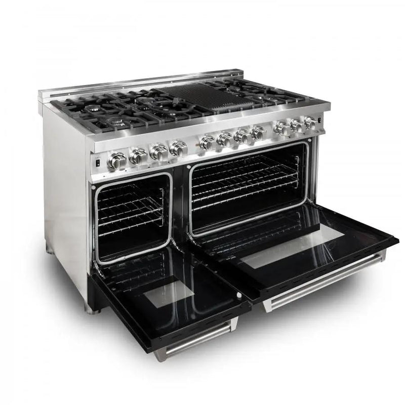 ZLINE 48" Professional Dual Fuel Range with Black Matte Door, RA-BLM-48 by Farmhouse Kitchen and Bath