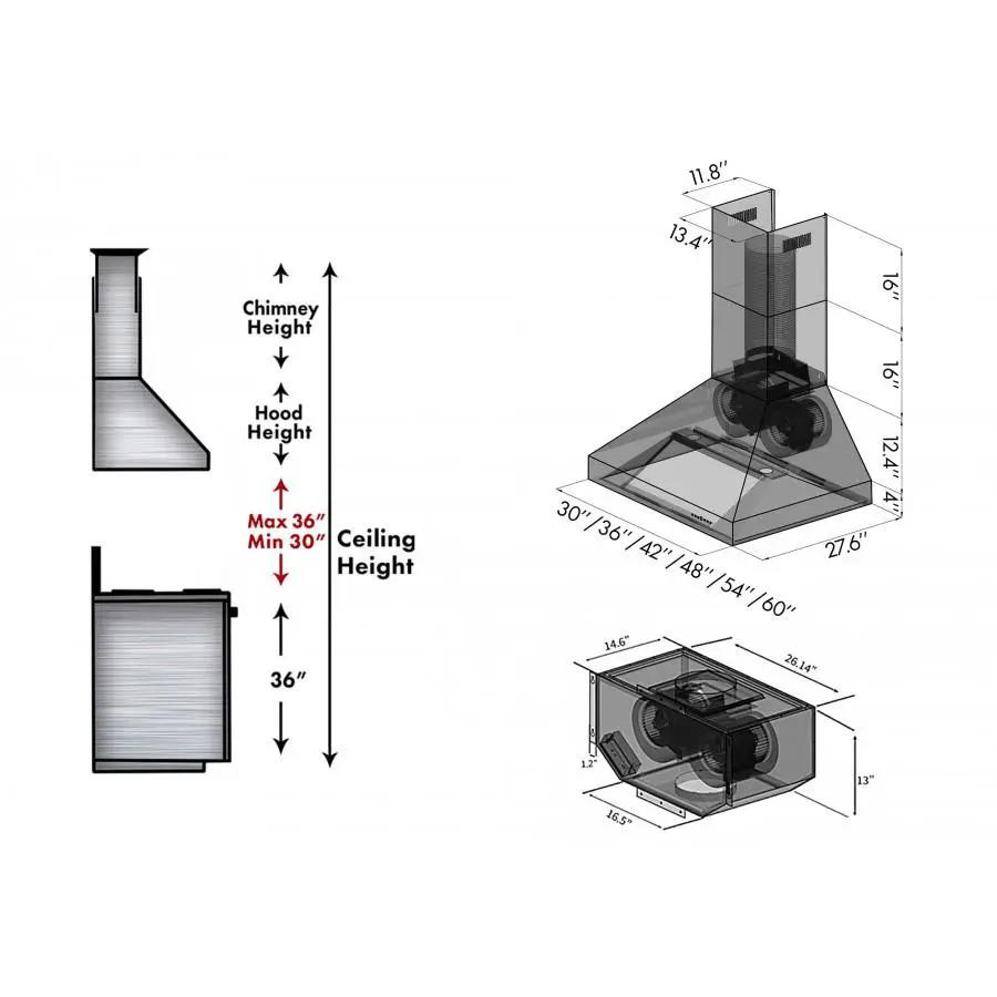 ZLINE 48" Remote Dual Blower Stainless Wall Range Hood, 697-RD-48 by Farmhouse Kitchen and Bath