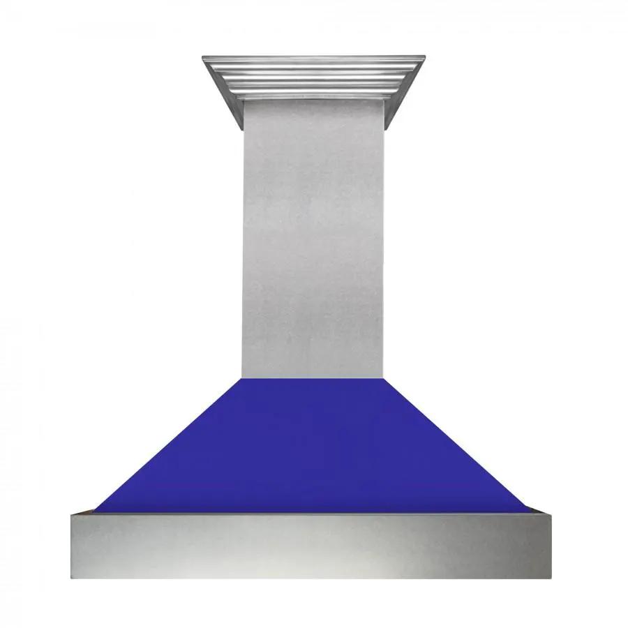 ZLINE 48" Snow Finish Wall Range Hood, Blue Matte Shell, 8654BM-48 by Farmhouse Kitchen and Bath