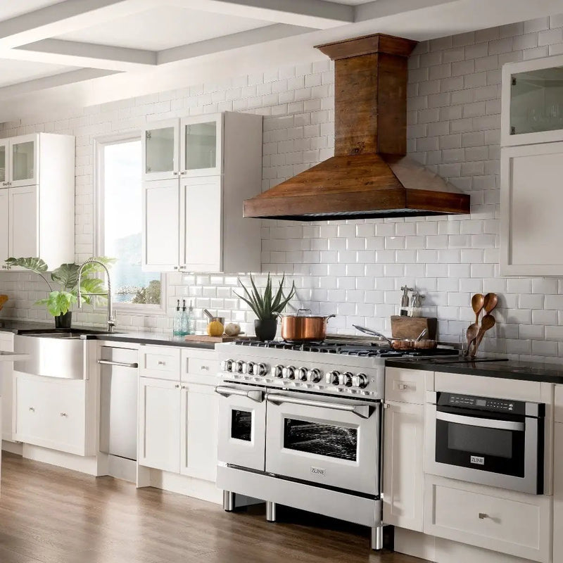 ZLINE 48" Stainless Steel 6.0 cu.ft. 7 Gas Burner/Electric Oven Range with Griddle RA48 by Farmhouse Kitchen and Bath