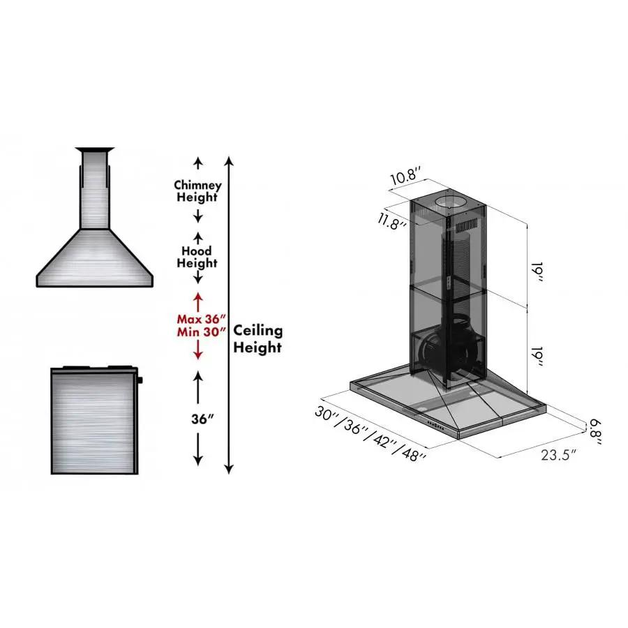 ZLINE 48" Stainless Steel Island Range Hood, GL2i-48 by Farmhouse Kitchen and Bath