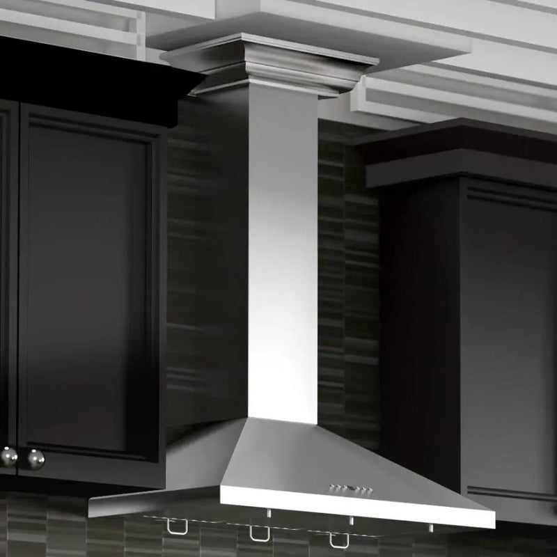 ZLINE 48" Stainless Steel Wall Range Hood, Crown Molding, KL2CRN-48 by Farmhouse Kitchen and Bath