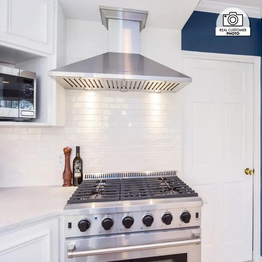 ZLINE 48" Stainless Steel Wall Range Hood, Crown Molding, KL2CRN-48 by Farmhouse Kitchen and Bath