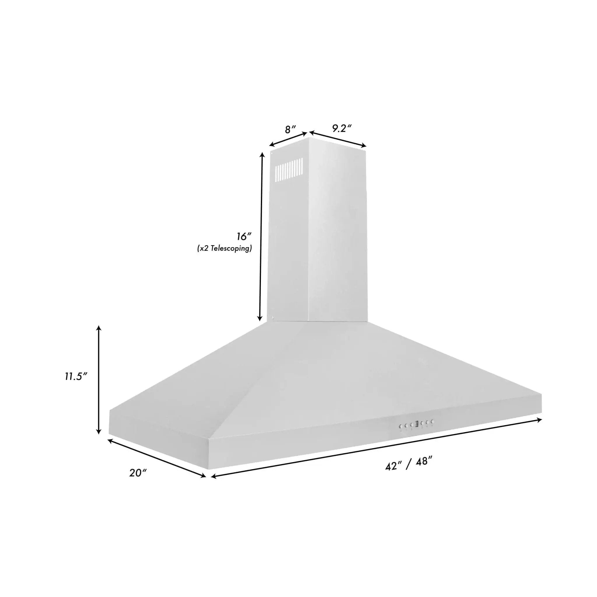 ZLINE 48" Stainless Steel Wall Range Hood,KL3-48 by Farmhouse Kitchen and Bath
