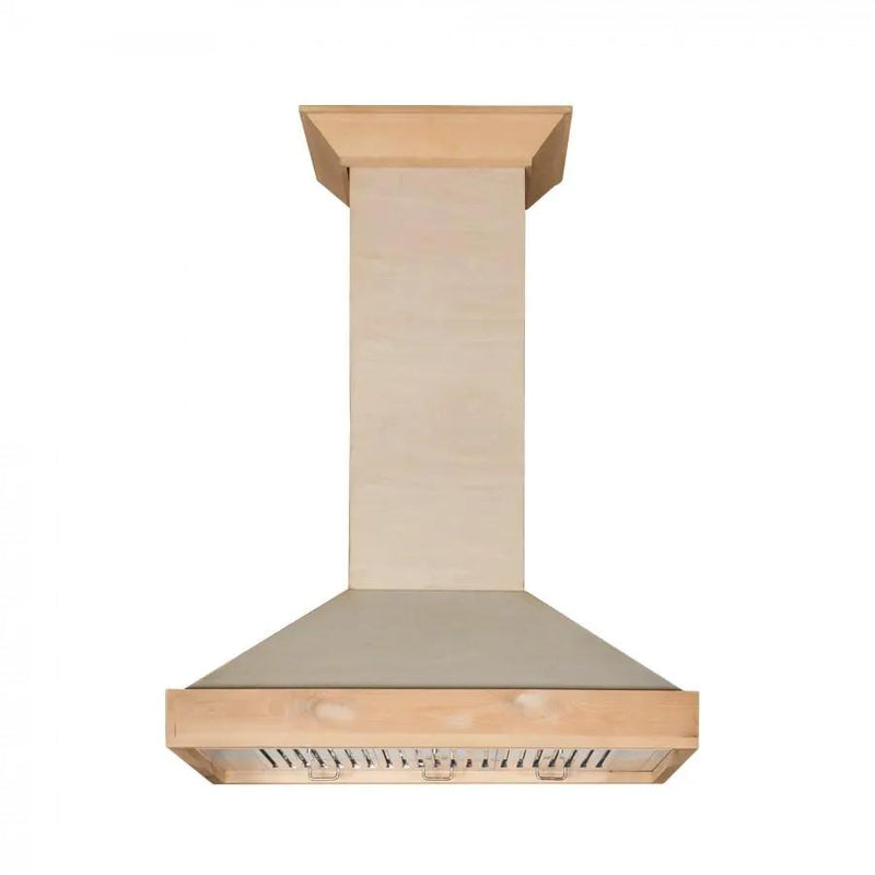 ZLINE 48" Unfinished Wooden Wall Range Hood, KBUF-48 by Farmhouse Kitchen and Bath