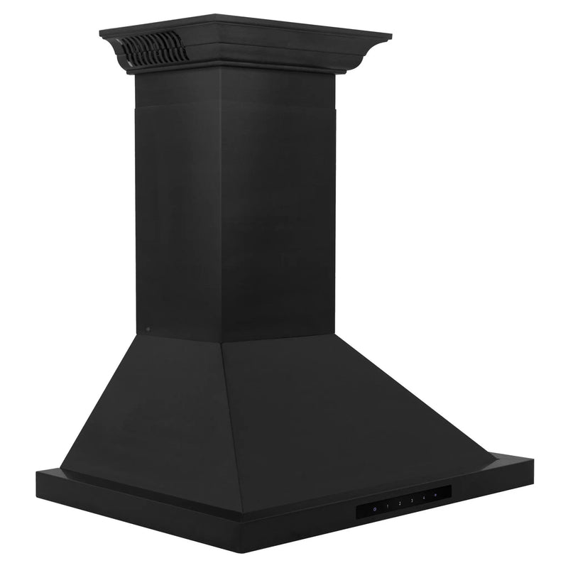 ZLINE 48" Wall Black Stainless Range Hood, Crown Speaker, BSKBNCRN-BT-48 by Farmhouse Kitchen and Bath