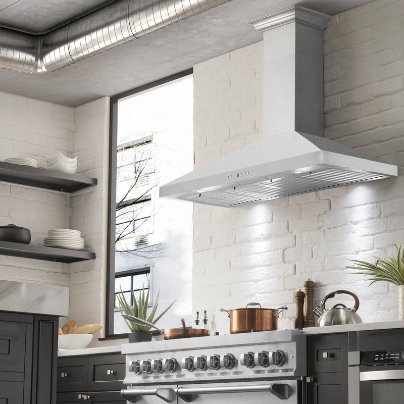 ZLINE 48" Wall Mount Range Hood in DuraSnow Stainless Steel, 8KF2S-48 by Farmhouse Kitchen and Bath